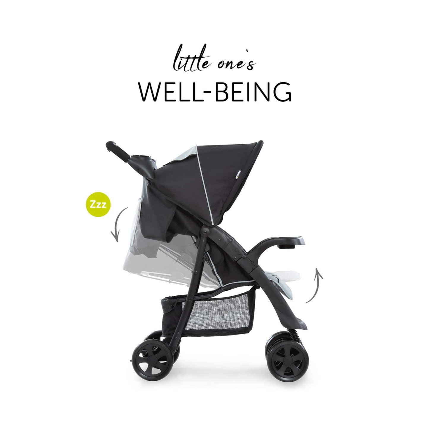 Hauck Shopper Neo II Buggy, liegefunktion & faltbar, bis 22 kg, Schwarz/Grau