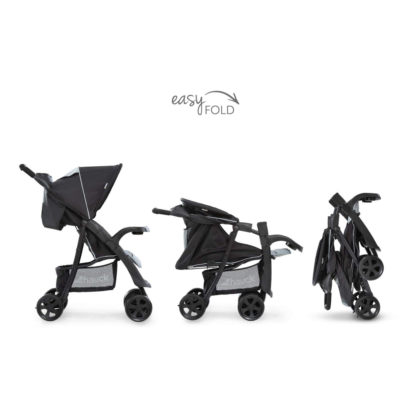 Hauck Shopper Neo II Buggy, liegefunktion & faltbar, bis 22 kg, Schwarz/Grau