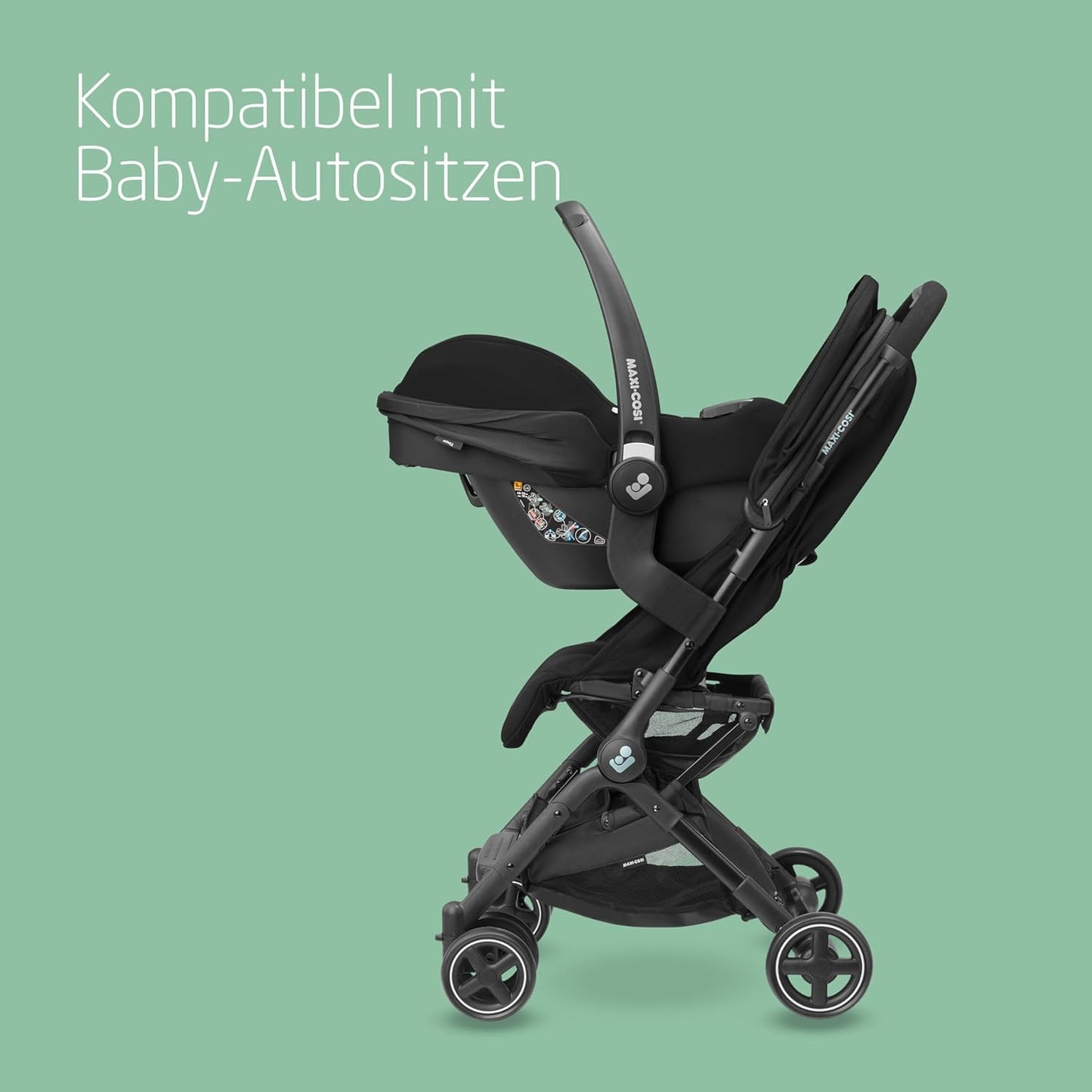 Maxi-Cosi Lara2 Buggy, leicht & kompakt, Liegefunktion, bis 22 kg, Schwarz