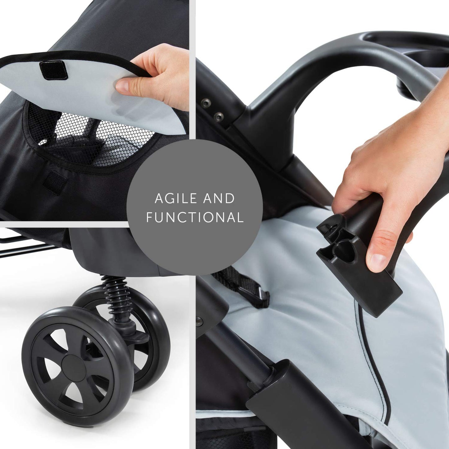 Hauck Shopper Neo II Buggy, liegefunktion & faltbar, bis 22 kg, Schwarz/Grau