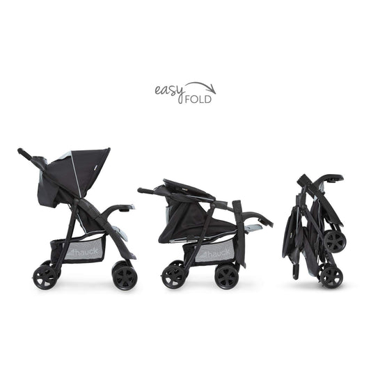 Hauck Shopper Neo II Buggy, liegefunktion & faltbar, bis 22 kg, Schwarz/Grau