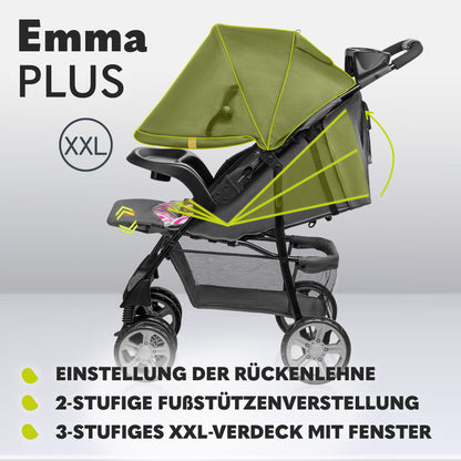 LIONELO Emma Plus Buggy, leicht & faltbar, Liegefunktion, bis 15 kg, Pink